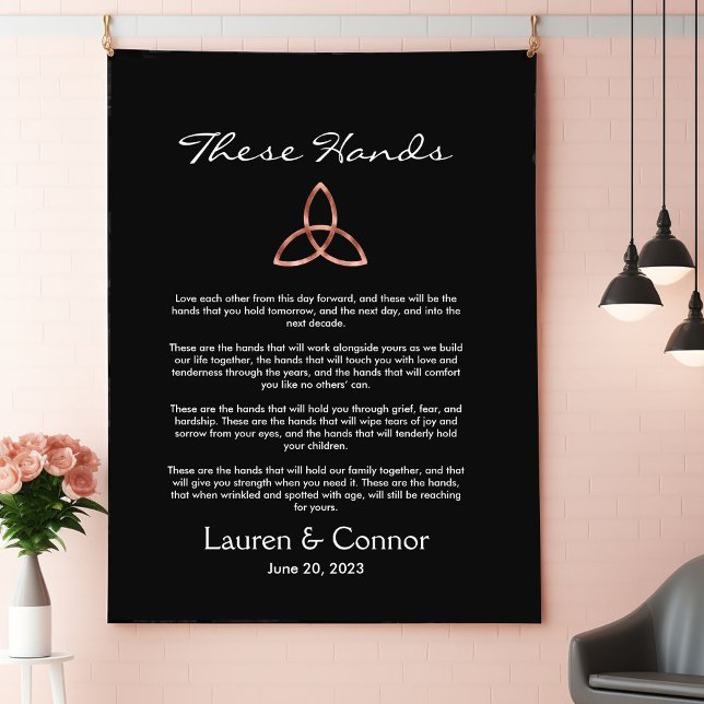 Tapete De Parede Nó Celtico da Trindade - Votos de Casamento Irland (Handfasting vows wedding tapestry trinity knot.)