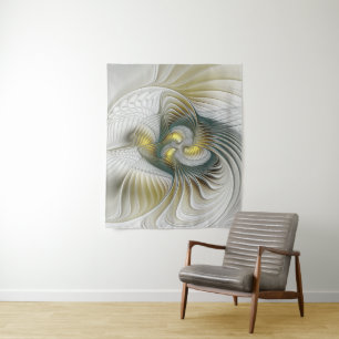 Tapete De Parede Nobre Ouro Teal Abstrato Fantasy Arte Fractal