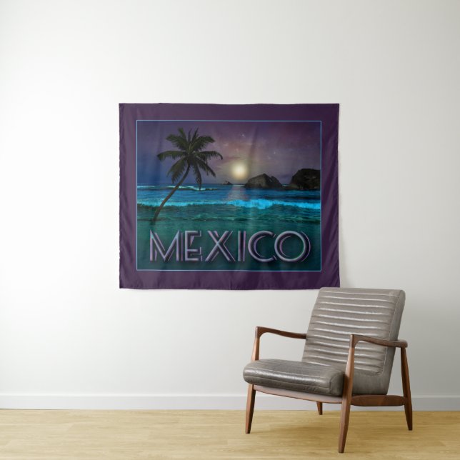 Tapete De Parede Noite do México na praia (In Situ (Horizontal))