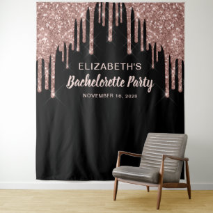 Tapete De Parede Noiva Dourado Rosa Brilho Personalizado Preto