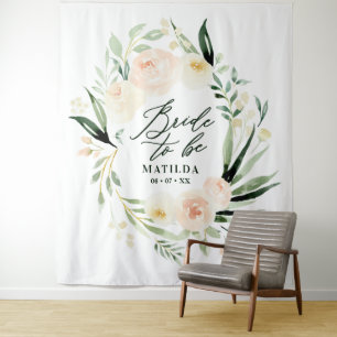 Tapete De Parede Noiva para ser em floral de aquarela em verde e pê