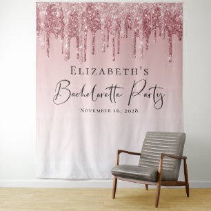 Tapete De Parede Noiva Rosa Dourado Brilho Personalizado