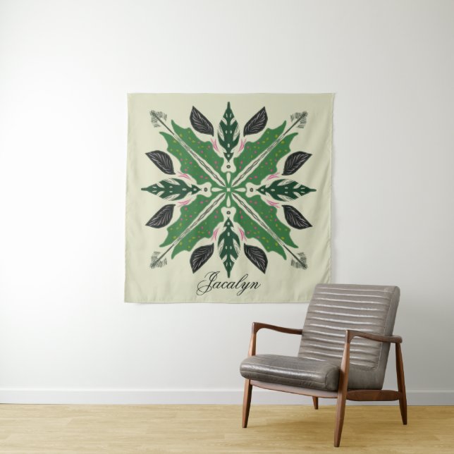 Tapete De Parede Nome Botânico da Planta Verde Monstera Mandala (In Situ)