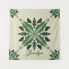 Tapete De Parede Nome Botânico de Planta Verde Boho Mandala