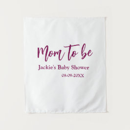 Tapete De Parede nome data do chá de bebê da futura mamãe rosa simp