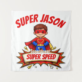 Tapete De Parede Nome de Super-Herói Personalizado para Crianças