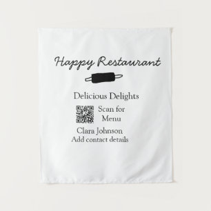 Tapete De Parede Nome do restaurante digitalizar menu QR adicionar 
