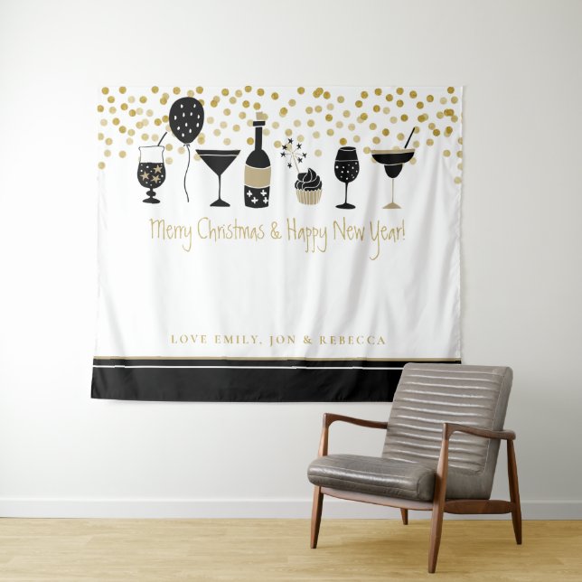 Tapete De Parede Nomes de Fundo de Cena para Festa Virtual de Natal (In Situ (Horizontal))