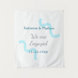 Tapete De Parede Nós estamos engajados azul cinza aquarela espiral 