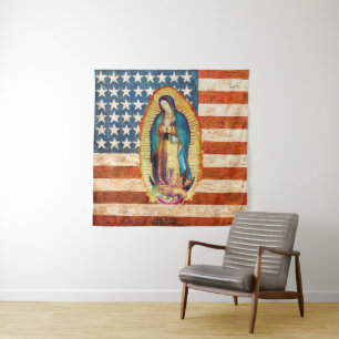 Tapete De Parede Nossa Senhora de Guadalupe e bandeira dos Estados