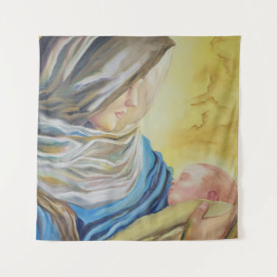Tapete De Parede Nossa Senhora do Silêncio segurando Jesus bebê