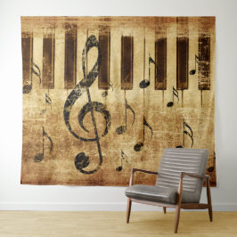 Tapete De Parede Notas de música retrô e piano