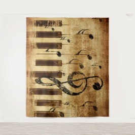Tapete De Parede Notas de música retrô e piano