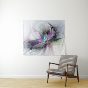 Tapete De Parede Nova Vida, Fantasia Colorida de Arte Fractal Abstr