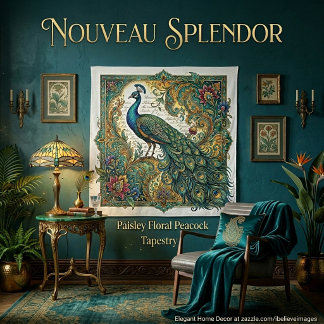 Tapete De Parede Novo esplendor vintage floral paisley pavão