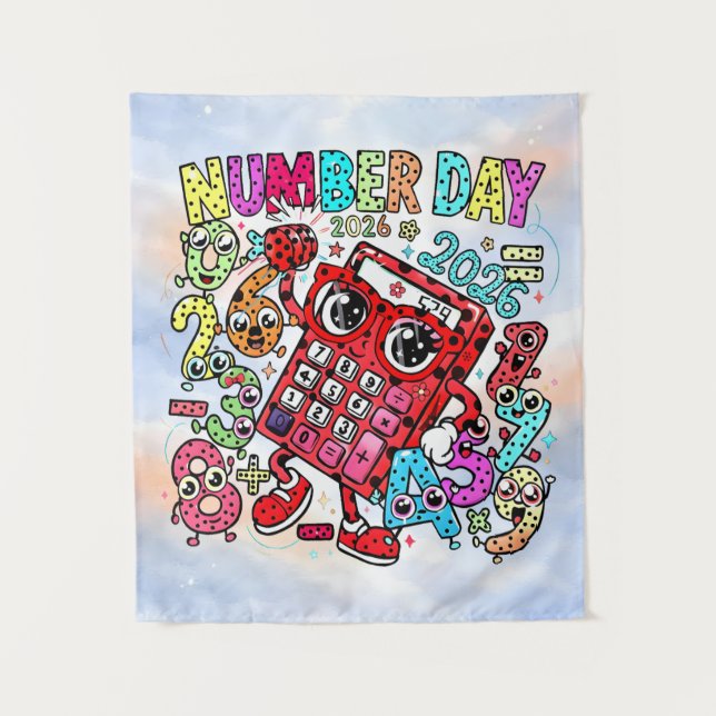 Tapete De Parede Number Day 2026 Colourful Maths Banner for Schools (Frente)