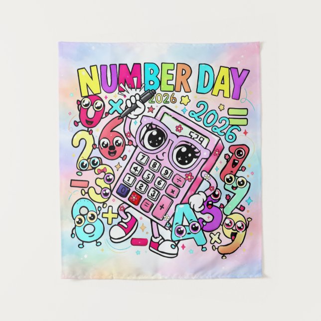 Tapete De Parede Number Day 2026 Colourful Maths Banner for Schools (Frente)