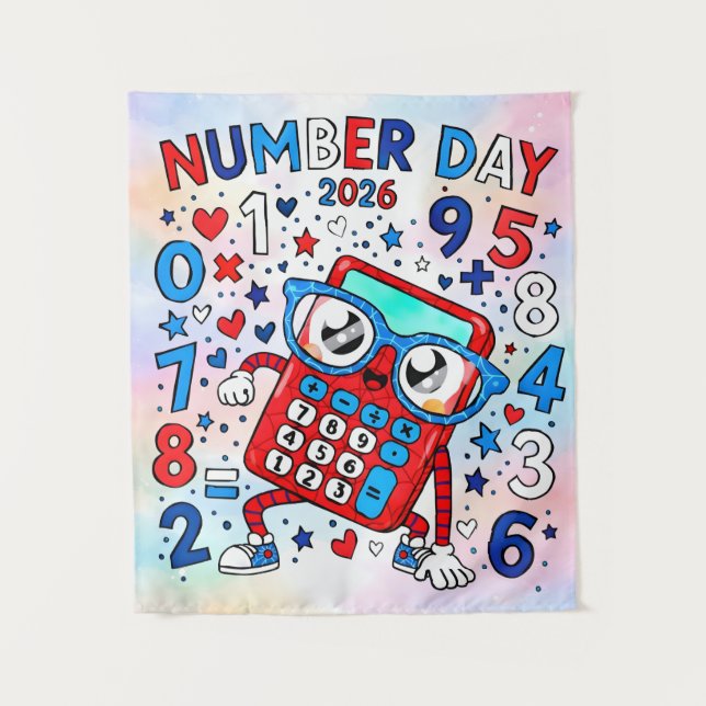 Tapete De Parede Number Day 2026 Cute Maths Calculator Poster (Frente)