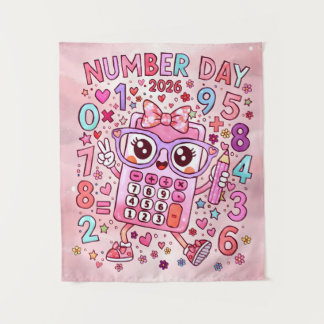 Tapete De Parede Number Day 2026 Cute Pink Maths Calculator Poster
