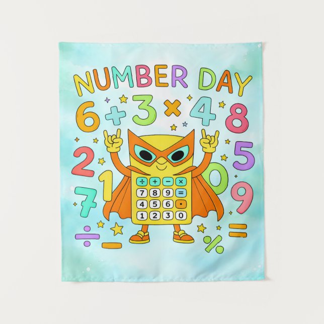 Tapete De Parede Number Day Cute Maths Calculator Owl Poster (Frente)