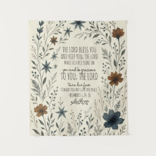 Tapete De Parede Números 6:24–26 Bênção Sacerdotal Floral Vintage