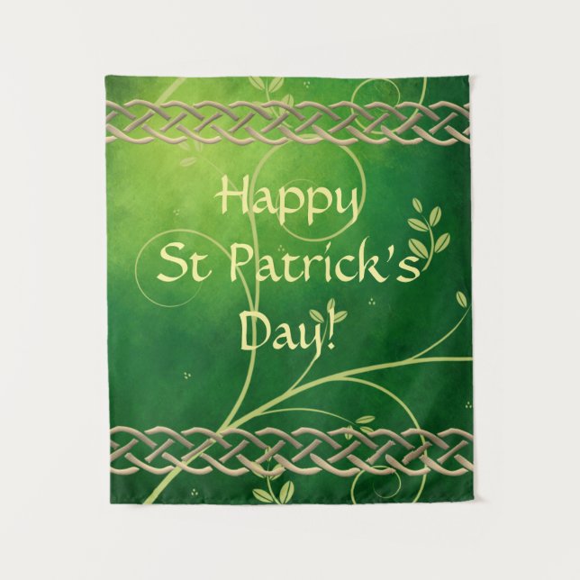 Tapete De Parede Números e Folhas Verde Celtas (Frente)