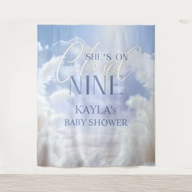 Tapete De Parede Nuvem 9 Nine Pampas Baby Shower Photobooth (Frente)