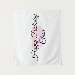 Tapete De Parede Nuvens laranja rosa pastel feliz aniversário moder