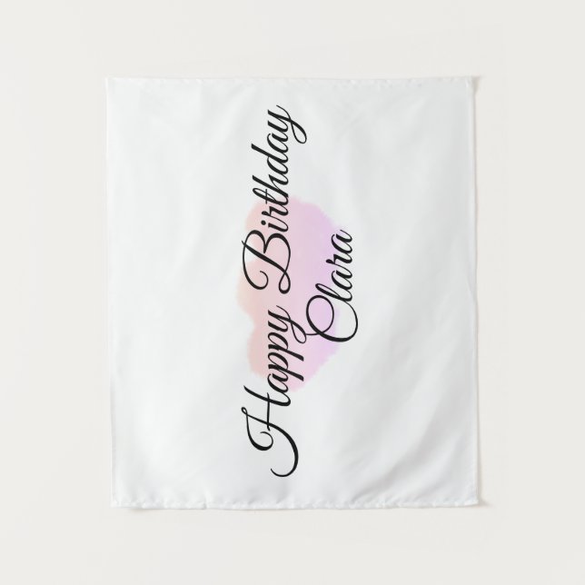 Tapete De Parede Nuvens laranja rosa pastel moderno aniversário fel (Frente)