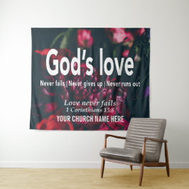 Tapete De Parede O AMOR DE DEUS NUNCA FALHA 1 Cor 13:8 Igreja