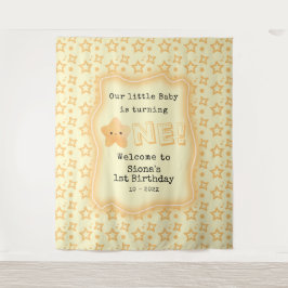 Tapete De Parede O Bebê Torna-Se Uma Estrela Bonita De Aniversário