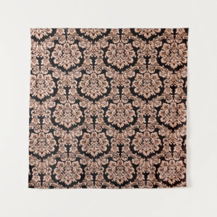 Tapete De Parede O bordado do rosa vermelha vintage é um padrão p