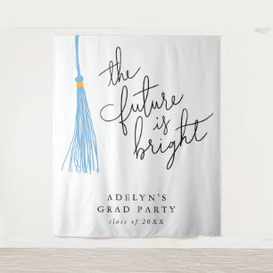 Tapete De Parede O Futuro É Azul Brilhante Tassel Moderno