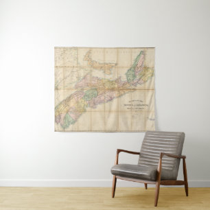 Tapete De Parede O mapa de Mackinlay da província de Nova Escócia