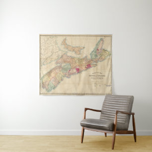 Tapete De Parede O mapa de Mackinlay da província de Nova Escócia