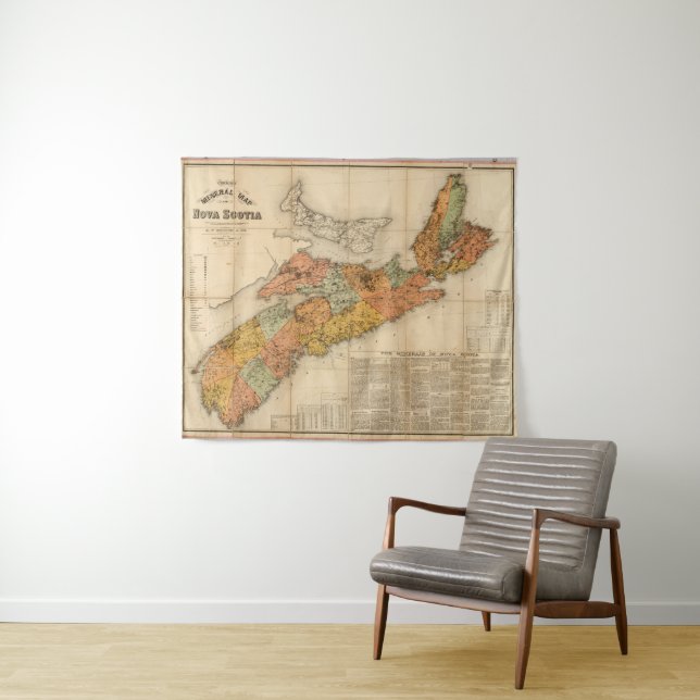 Tapete De Parede O mapa mineral da igreja de Nova Escócia (In Situ (Horizontal))