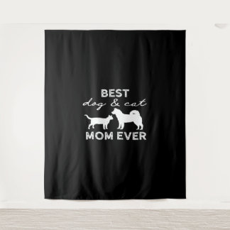 Tapete De Parede O Melhor Cão E Gato Mãe Dão Um Bonito Cachorro De