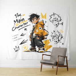 Tapete De Parede O Personagem Principal Anime Estilo Arte Legal