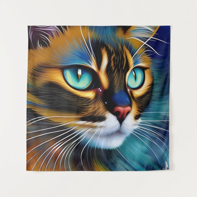 Tapete De Parede O rosto de um belo ponto de Lynx Siamese (Frente)