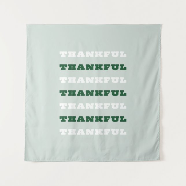 Tapete De Parede Obrigado, Gratidão, Verde (Frente)