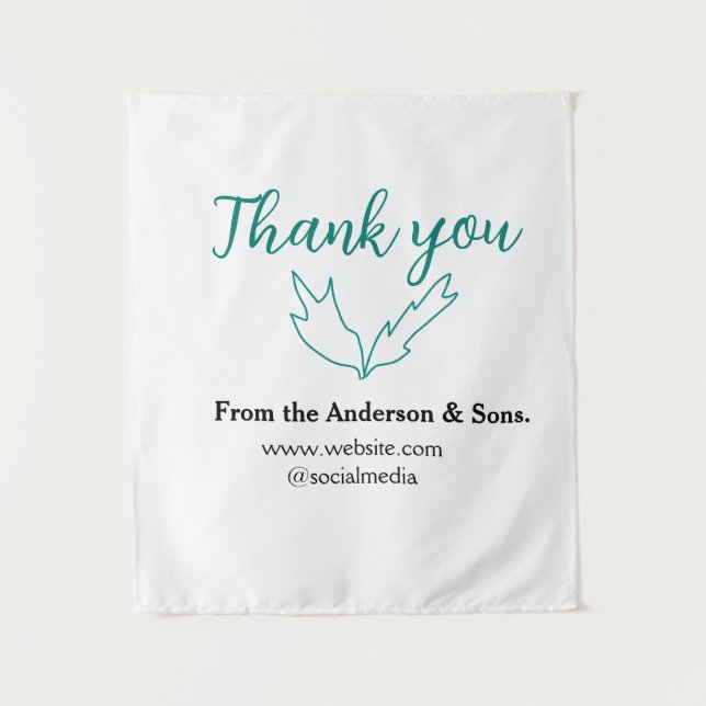 Tapete De Parede Obrigado pelo nome da sua empresa do site do Order (Frente)