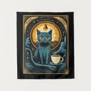 Tapete De Parede Occulto do Tarot de Gato de Café Preto
