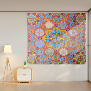 Tapete De Parede Octo brilhante arabesque Estilo vermelho mórbido