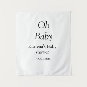 Tapete De Parede Oh baby adicione o nome data do chá de bebê simple
