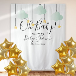 Tapete De Parede Oh Baby Shower Estrelas Brilhantes do Fotobooth Fu