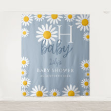 Oh Bebê Daisy Azul Baby Shower Foto Fundo