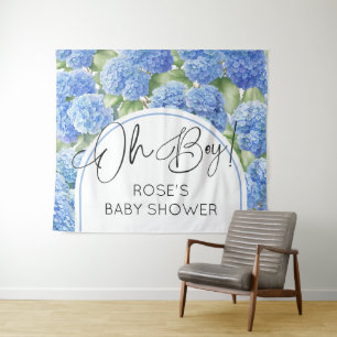 Tapete De Parede Oh Boy Hydrangea Blue Flowers Chá de fraldas