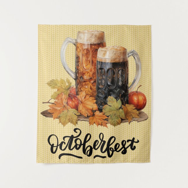 Tapete De Parede Oktoberfest Beer Mugs Tapestra (Frente)