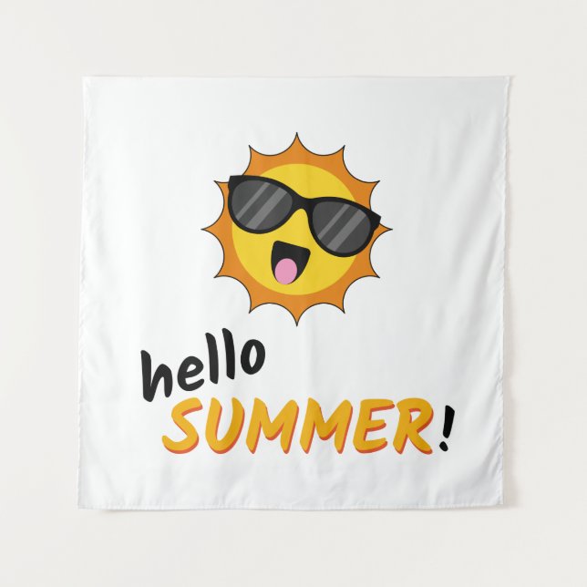 Tapete De Parede Olá Summer Sun com óculos de sol (Frente)