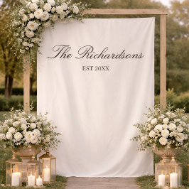 Tapete De Parede Old Money Personalized Fabric Wedding Welcome Sign